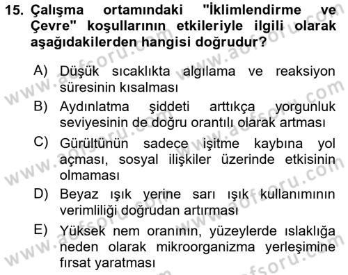 Temel Bakım Hizmetleri Dersi 2025 - 2026 Yılı (Final) Dönem Sonu Sınav Soruları 15. Soru