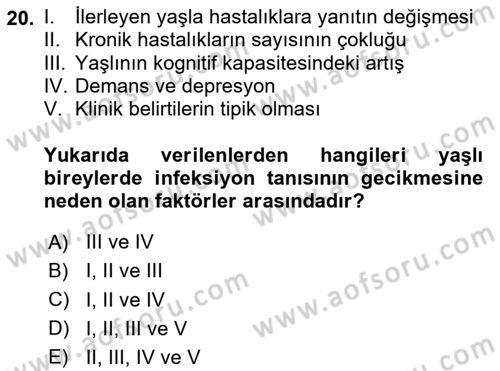 Temel Bakım Hizmetleri Dersi 2025 - 2026 Yılı (Final) Dönem Sonu Sınav Soruları 20. Soru