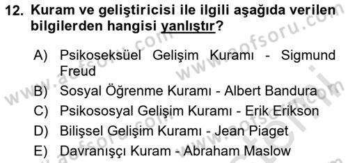 Sosyal Hizmet Mesleğine Giriş Dersi 2024 - 2025 Yılı (Vize) Ara Sınav Soruları 12. Soru