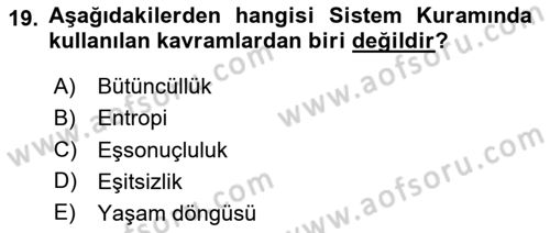 Sosyal Hizmet Mesleğine Giriş Dersi 2024 - 2025 Yılı (Vize) Ara Sınav Soruları 19. Soru