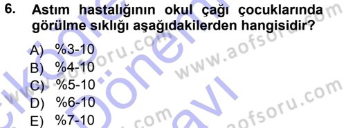 Özel Gereksinimli Bireyler ve Bakım Hizmetleri Dersi 2012 - 2013 Yılı (Final) Dönem Sonu Sınav Soruları 6. Soru