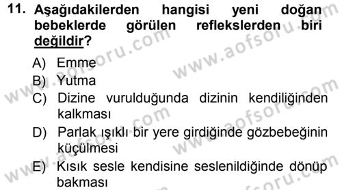 Özel Gereksinimli Bireyler ve Bakım Hizmetleri Dersi 2013 - 2014 Yılı Tek Ders Sınav Soruları 11. Soru