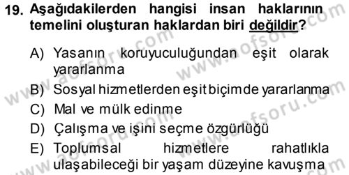 Özel Gereksinimli Bireyler ve Bakım Hizmetleri Dersi 2014 - 2015 Yılı (Final) Dönem Sonu Sınav Soruları 19. Soru