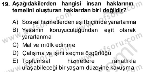 Özel Gereksinimli Bireyler ve Bakım Hizmetleri Dersi 2014 - 2015 Yılı Tek Ders Sınav Soruları 19. Soru