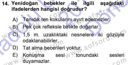 Özel Gereksinimli Bireyler ve Bakım Hizmetleri Dersi 2015 - 2016 Yılı (Final) Dönem Sonu Sınav Soruları 14. Soru