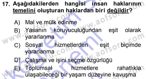 Özel Gereksinimli Bireyler ve Bakım Hizmetleri Dersi 2015 - 2016 Yılı (Final) Dönem Sonu Sınav Soruları 17. Soru