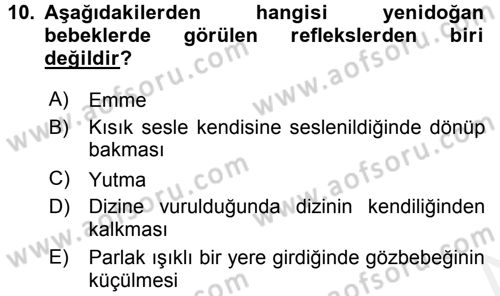 Özel Gereksinimli Bireyler ve Bakım Hizmetleri Dersi 2015 - 2016 Yılı Tek Ders Sınav Soruları 10. Soru
