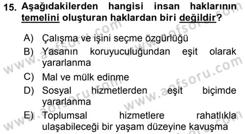 Özel Gereksinimli Bireyler ve Bakım Hizmetleri Dersi 2017 - 2018 Yılı 3 Ders Sınav Soruları 15. Soru