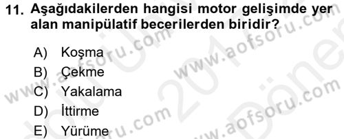 Özel Gereksinimli Bireyler ve Bakım Hizmetleri Dersi 2017 - 2018 Yılı (Final) Dönem Sonu Sınav Soruları 11. Soru