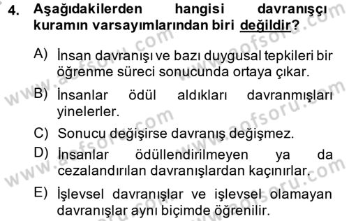 Sosyal Hizmet Uygulamaları Dersi 2013 - 2014 Yılı (Vize) Ara Sınavı 4. Soru