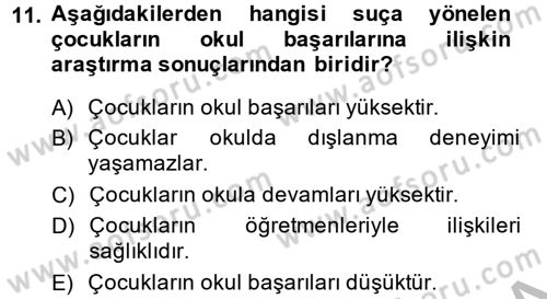 Sosyal Hizmet Uygulamaları Dersi 2013 - 2014 Yılı (Final) Dönem Sonu Sınav Soruları 11. Soru