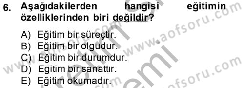 Sosyal Hizmet Uygulamaları Dersi 2013 - 2014 Yılı (Final) Dönem Sonu Sınav Soruları 6. Soru