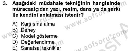 Sosyal Hizmet Uygulamaları Dersi 2013 - 2014 Yılı Tek Ders Sınav Soruları 3. Soru