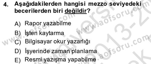 Sosyal Hizmet Uygulamaları Dersi 2013 - 2014 Yılı Tek Ders Sınav Soruları 4. Soru