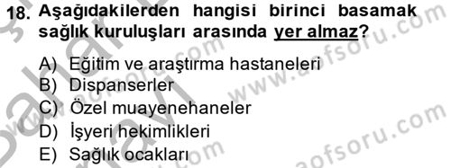 Sosyal Hizmet Uygulamaları Dersi 2014 - 2015 Yılı (Vize) Ara Sınav Soruları 18. Soru