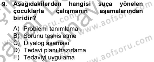 Sosyal Hizmet Uygulamaları Dersi 2014 - 2015 Yılı (Final) Dönem Sonu Sınav Soruları 9. Soru