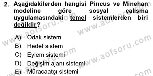 Sosyal Hizmet Uygulamaları Dersi 2015 - 2016 Yılı Tek Ders Sınav Soruları 2. Soru