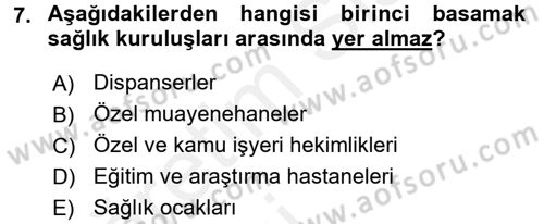 Sosyal Hizmet Uygulamaları Dersi 2015 - 2016 Yılı Tek Ders Sınav Soruları 7. Soru