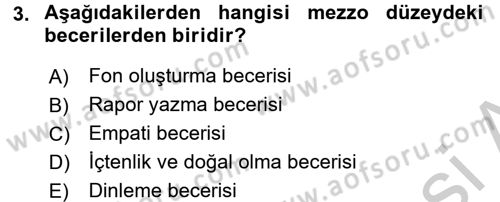 Sosyal Hizmet Uygulamaları Dersi 2016 - 2017 Yılı (Vize) Ara Sınav Soruları 3. Soru