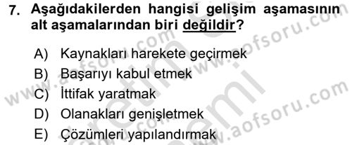 Sosyal Hizmet Uygulamaları Dersi 2016 - 2017 Yılı (Final) Dönem Sonu Sınav Soruları 7. Soru