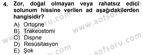 Yaşlı ve Hasta Bakım Hizmetleri Dersi 2012 - 2013 Yılı (Final) Dönem Sonu Sınav Soruları 4. Soru