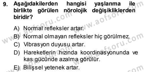 Yaşlı ve Hasta Bakım Hizmetleri Dersi 2013 - 2014 Yılı (Vize) Ara Sınav Soruları 9. Soru