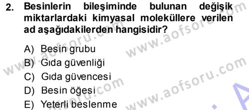 Yaşlı ve Hasta Bakım Hizmetleri Dersi 2013 - 2014 Yılı (Final) Dönem Sonu Sınav Soruları 2. Soru