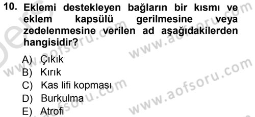 Yaşlı ve Hasta Bakım Hizmetleri Dersi 2013 - 2014 Yılı Tek Ders Sınav Soruları 10. Soru