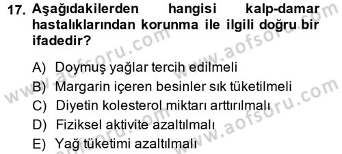 Yaşlı ve Hasta Bakım Hizmetleri Dersi 2014 - 2015 Yılı (Vize) Ara Sınav Soruları 17. Soru