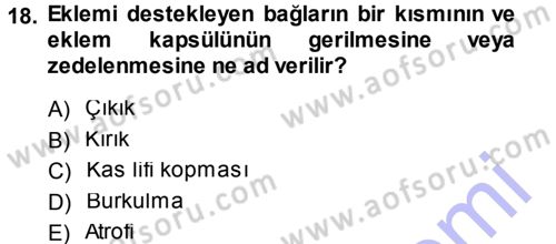 Yaşlı ve Hasta Bakım Hizmetleri Dersi 2014 - 2015 Yılı (Vize) Ara Sınav Soruları 18. Soru