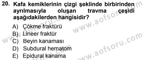 Yaşlı ve Hasta Bakım Hizmetleri Dersi 2014 - 2015 Yılı (Vize) Ara Sınav Soruları 20. Soru