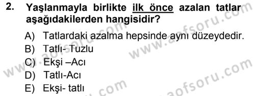 Yaşlı ve Hasta Bakım Hizmetleri Dersi 2014 - 2015 Yılı (Final) Dönem Sonu Sınav Soruları 2. Soru
