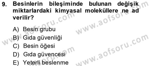 Yaşlı ve Hasta Bakım Hizmetleri Dersi 2014 - 2015 Yılı (Final) Dönem Sonu Sınav Soruları 9. Soru
