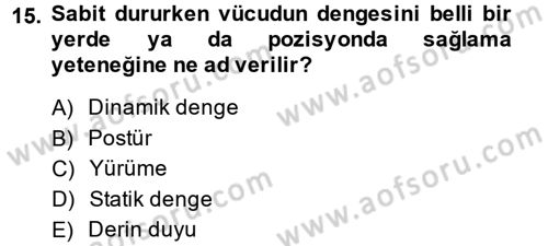 Yaşlı ve Hasta Bakım Hizmetleri Dersi 2014 - 2015 Yılı Tek Ders Sınav Soruları 15. Soru