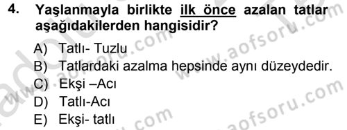 Yaşlı ve Hasta Bakım Hizmetleri Dersi 2014 - 2015 Yılı Tek Ders Sınav Soruları 4. Soru