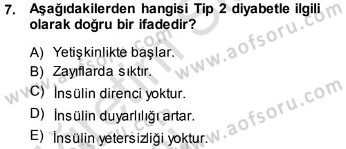 Yaşlı ve Hasta Bakım Hizmetleri Dersi 2014 - 2015 Yılı Tek Ders Sınav Soruları 7. Soru