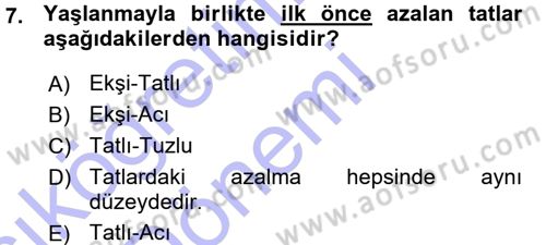 Yaşlı ve Hasta Bakım Hizmetleri Dersi 2015 - 2016 Yılı (Vize) Ara Sınav Soruları 7. Soru