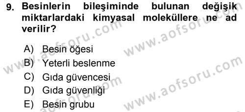 Yaşlı ve Hasta Bakım Hizmetleri Dersi 2015 - 2016 Yılı (Final) Dönem Sonu Sınav Soruları 9. Soru