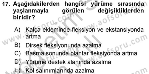 Yaşlı ve Hasta Bakım Hizmetleri Dersi 2016 - 2017 Yılı 3 Ders Sınav Soruları 17. Soru
