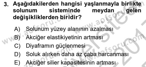 Yaşlı ve Hasta Bakım Hizmetleri Dersi 2016 - 2017 Yılı 3 Ders Sınav Soruları 3. Soru