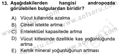 Yaşlı ve Hasta Bakım Hizmetleri Dersi 2016 - 2017 Yılı (Final) Dönem Sonu Sınav Soruları 13. Soru