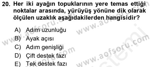 Yaşlı ve Hasta Bakım Hizmetleri Dersi 2016 - 2017 Yılı (Final) Dönem Sonu Sınav Soruları 20. Soru