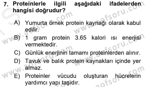 Yaşlı ve Hasta Bakım Hizmetleri Dersi 2016 - 2017 Yılı (Final) Dönem Sonu Sınav Soruları 7. Soru