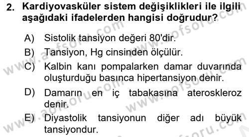 Yaşlı ve Hasta Bakım Hizmetleri Dersi 2017 - 2018 Yılı 3 Ders Sınav Soruları 2. Soru
