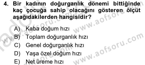 Yaşlı ve Hasta Bakım Hizmetleri Dersi 2017 - 2018 Yılı (Vize) Ara Sınav Soruları 4. Soru
