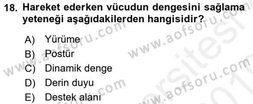 Yaşlı ve Hasta Bakım Hizmetleri Dersi 2018 - 2019 Yılı (Final) Dönem Sonu Sınav Soruları 18. Soru