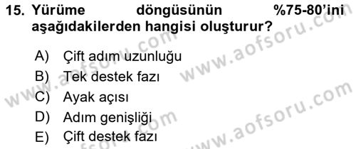 Yaşlı ve Hasta Bakım Hizmetleri Dersi 2019 - 2020 Yılı (Final) Dönem Sonu Sınav Soruları 15. Soru