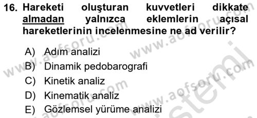 Yaşlı ve Hasta Bakım Hizmetleri Dersi 2019 - 2020 Yılı (Final) Dönem Sonu Sınav Soruları 16. Soru