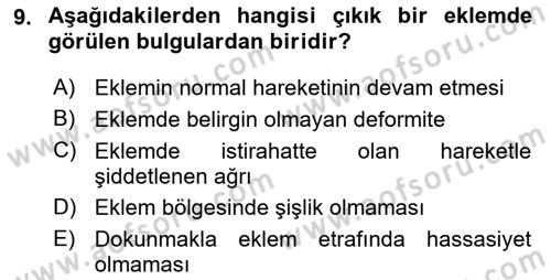 Yaşlı ve Hasta Bakım Hizmetleri Dersi 2019 - 2020 Yılı (Final) Dönem Sonu Sınav Soruları 9. Soru