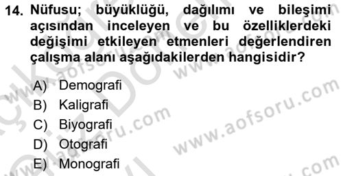 Yaşlı ve Hasta Bakım Hizmetleri Dersi 2021 - 2022 Yılı (Vize) Ara Sınav Soruları 14. Soru
